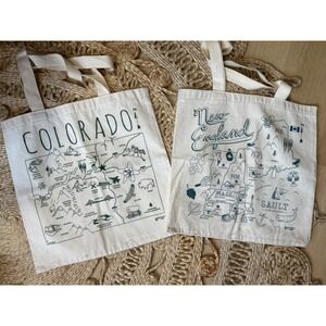 Maptote Canvas Tote Bag Lot Colorado New England Sault Map Print Reusable Bags